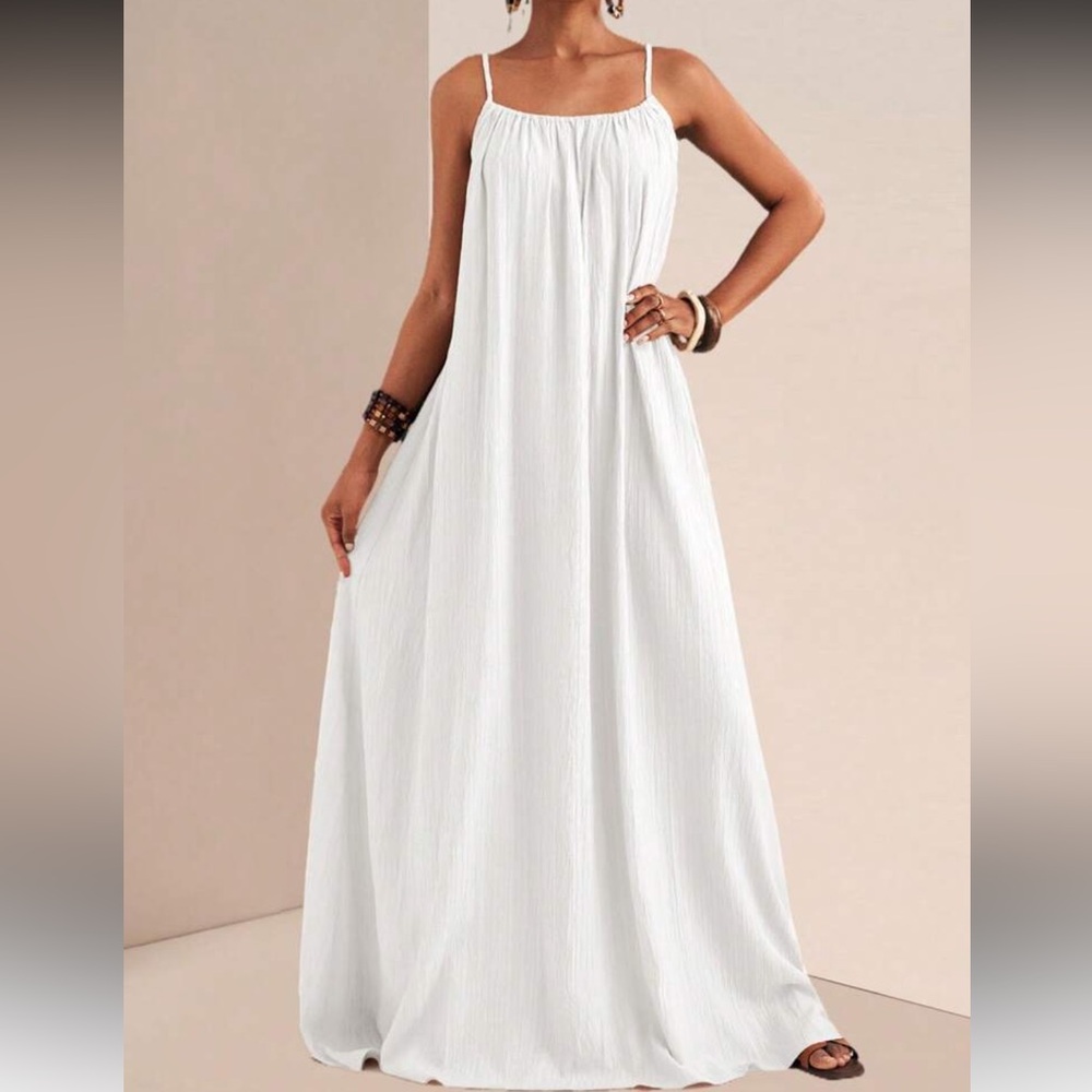 Elegant White Maxi Dress - Picture 2 of 16